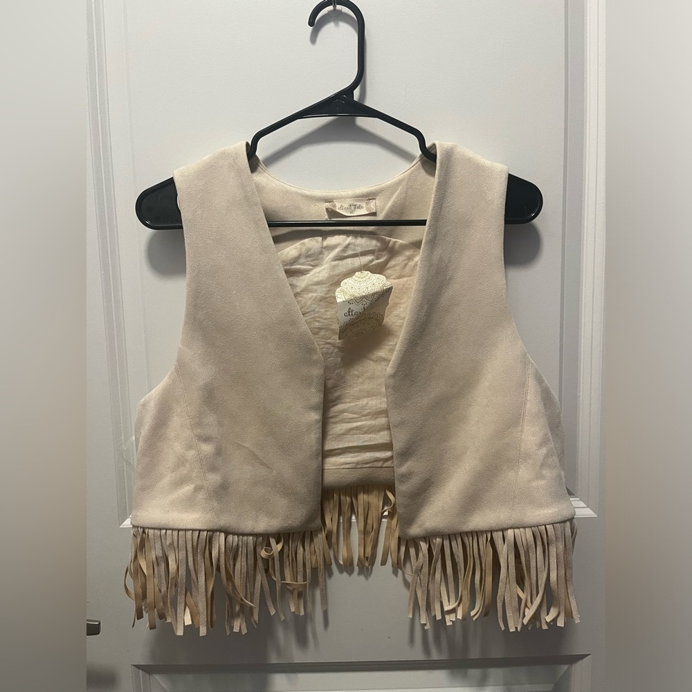 Altard State x Arula Western Style Faux Suede Vest with Fringe Detail NWT